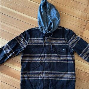 Medium Vans Hooded Shirt with Multicolor Stripes